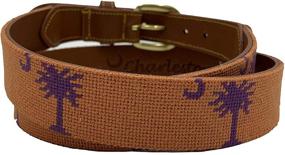 img 2 attached to 👗 Women's Charleston Belt in Palmetto Needlepoint Leather – Enhancing accessories with stylish belts