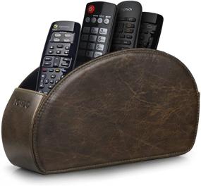 img 4 attached to 📺 Londo Remote Control Holder: Organize and Store Multiple Remotes in Real Leather - 5 Pockets for DVD, Blu-Ray, TV, Roku, or Apple TV - Slim & Compact Storage for Living Room or Bedroom