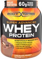 body fortress super advanced whey protein: 🏋 chocolate peanut butter powerhouse, 1.95 lb. (885 g) logo
