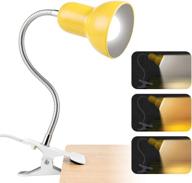 📚 yellow clip-on desk lamp: portable book reading light for home lighting логотип