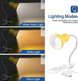 img 1 attached to 📚 Yellow Clip-on Desk Lamp: Portable Book Reading Light for Home Lighting