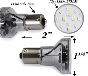 img 3 attached to Отдых LED 2-Pack RV Трейлер LED-spot Light Bulb Натурально белого цвета 4500К - 1156 1139 1141 🏕️ 1383 LED лампочка 2 Вт 275 Люмен Холодный белый 10-30V 12V для RV Кемпера Трейлера Морской Лодки (2-пакет с удлиненным горлом)