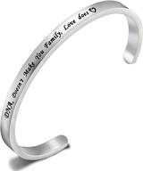 👩 feelmem stepdaughter bangle - dna doesn't define family, love does cuff bracelet | family jewelry gift for step children, adopted or biological logo