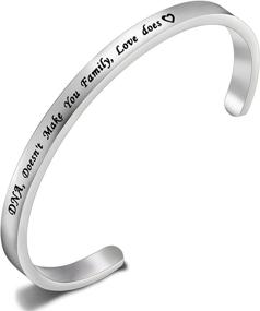 img 3 attached to 👩 FEELMEM Stepdaughter Bangle - DNA Doesn't Define Family, Love Does Cuff Bracelet | Family Jewelry Gift for Step Children, Adopted or Biological