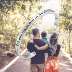 img 2 attached to 👩 FEELMEM Stepdaughter Bangle - DNA Doesn't Define Family, Love Does Cuff Bracelet | Family Jewelry Gift for Step Children, Adopted or Biological