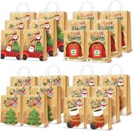 🎁 christmas kraft gift bags assortment – 24 bags with tags for wrapping goody gifts, perfect for holiday parties and new year logo