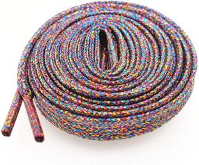 img 4 attached to 👟✨ Add Sparkle to Your Sneakers: Glitter Shoe Laces (2 Pairs 47.24") for Girls' Cheerleading Shoes & Athletics