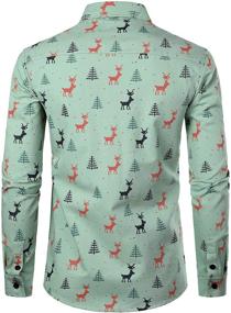 img 3 attached to 🎅 JOGAL Christmas Sleeve Button X Large Men's Clothing Shirts - Festive and Stylish Attire for Men