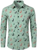 🎅 jogal christmas sleeve button x large men's clothing shirts - festive and stylish attire for men logo