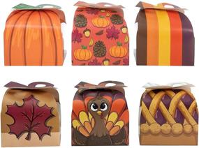 img 2 attached to 🦃 Set of 24 3D Thanksgiving Goody Gift Boxes with Bow - Goodie Paper Bakery Boxes for Thanksgiving Party Treats, Pastries, Pies, Cakes, and Cookies - Cardboard Boxes