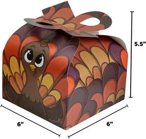 img 1 attached to 🦃 Set of 24 3D Thanksgiving Goody Gift Boxes with Bow - Goodie Paper Bakery Boxes for Thanksgiving Party Treats, Pastries, Pies, Cakes, and Cookies - Cardboard Boxes