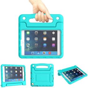 img 4 attached to 📱 Turquoise Kids Case for iPad Mini 1 2 3 4 5 Generation - Lightweight Shockproof Cover with Built-in Handle Stand, Ideal for Children Tablet, 2019 Retina Display Protection