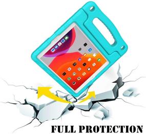 img 1 attached to 📱 Turquoise Kids Case for iPad Mini 1 2 3 4 5 Generation - Lightweight Shockproof Cover with Built-in Handle Stand, Ideal for Children Tablet, 2019 Retina Display Protection