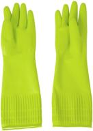 mamison reusable dishwashing rubber non-slip kitchen gloves - green, size large (1 pair) logo