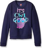 ecosmart graphic fleece sweatshirt for big girls by hanes logo