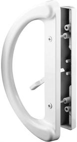 img 4 attached to White Diecast Patio Door Handle Set: Non-Keyed Sliding Door Handle Replacement with Mortise Style Locks, 3-15/16” Hole Spacing