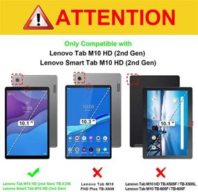 img 3 attached to 📱 Fintie Case for Lenovo Tab M10 HD 2nd Gen TB-X306 10.1" 2020 and Barnes & Noble Nook 10 HD - Lightweight Shell Cover with Trifold Stand for Lenovo Smart Tab M10 HD 2nd Gen TB-X306F Tablet