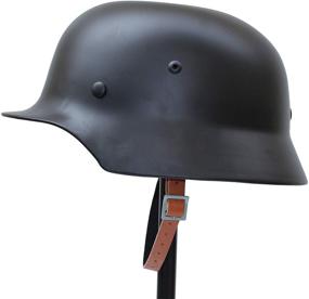 img 3 attached to 🔍 ANQIAO WW2 WWII German M35 Helmet: Authentic Soldier Stahlhelm, Steel Material, Black Green Color with Net Cover