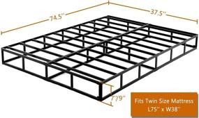 img 3 attached to ZIYOO Twin Box Spring: Премиум Металлические Бокс-Весны с 7-дюймовым матрасным основанием 🛏️ - Легкая Сборка, Усиленная Поддержка до 2000 фунтов, Без Шума.