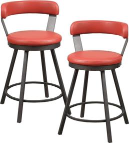 img 4 attached to 🪑 Red Lexicon Hoisington Swivel Counter Height Chairs (Set of 2) with 25.5" Seat Height