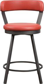 img 3 attached to 🪑 Red Lexicon Hoisington Swivel Counter Height Chairs (Set of 2) with 25.5" Seat Height