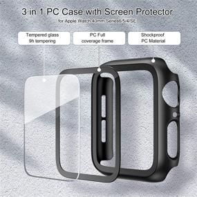 img 1 attached to EDIMENS 2 Pack Жесткий чехол для ПК, совместимый с Apple Watch Series 6 / SE / 5 / 4 40 мм для женщин и мужчин