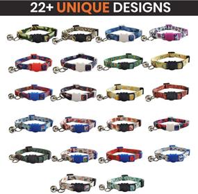 img 1 attached to 🐱 Discover the Purrr-fect Style! Cat Collar Unique Designs with 22+ Patterns, Breakaway Feature and Bell - Ideal for Cute Girl & Boy Fancy Kittens, Small, Medium & Large - Frog Design