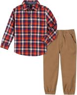 👕 nautica toddler boys' shirt and pants set: stylish and comfortable clothing for your little one logo