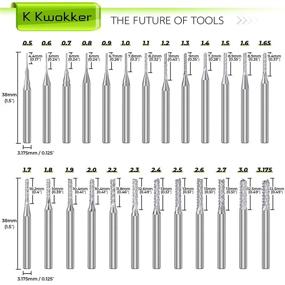 img 3 attached to 🔧 K Kwokker End Mills CNC Router Bits: Premium Carbide Tungsten Steel Milling Bits for Wood PCB - 25Pcs Set, 1/8" Shank, 0.5mm to 3.175mm, 38mm Long, Multi-Size and Luxurious Match