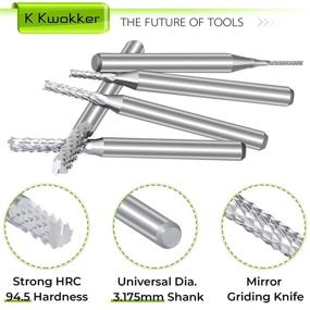 img 2 attached to 🔧 K Kwokker End Mills CNC Router Bits: Premium Carbide Tungsten Steel Milling Bits for Wood PCB - 25Pcs Set, 1/8" Shank, 0.5mm to 3.175mm, 38mm Long, Multi-Size and Luxurious Match