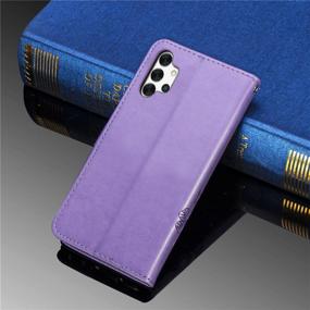 img 2 attached to 🌸 Supdigital Galaxy A32 5G Wallet Case [Lavender]: Flower Embossed PU Leather Flip Cover with Card Holder and Stand for Samsung Galaxy A32 5G 2021 Release