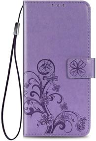 img 4 attached to 🌸 Supdigital Galaxy A32 5G Wallet Case [Lavender]: Flower Embossed PU Leather Flip Cover with Card Holder and Stand for Samsung Galaxy A32 5G 2021 Release