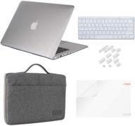 dqqh macbook pro 13 inch case 2019 2018 2017 2016 release a2159 a1989 a1708 a1706 - bundle 5 in 1 protective kit with clear hard shell, sleeve bag, keyboard cover, screen protector, and dust plug logo