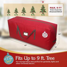 img 1 attached to 🎄 Christmas Tree Storage Bag - Heavy-Duty Tree Bag with Reinforced Handles & Zipper, Waterproof Storage Bag to Protect from Moisture & Dust (Red, Suitable for 9 ft Trees)
