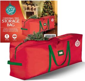 img 4 attached to 🎄 Christmas Tree Storage Bag - Heavy-Duty Tree Bag with Reinforced Handles & Zipper, Waterproof Storage Bag to Protect from Moisture & Dust (Red, Suitable for 9 ft Trees)