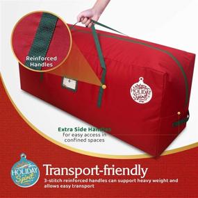 img 3 attached to 🎄 Christmas Tree Storage Bag - Heavy-Duty Tree Bag with Reinforced Handles & Zipper, Waterproof Storage Bag to Protect from Moisture & Dust (Red, Suitable for 9 ft Trees)