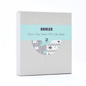 img 3 attached to 🐳 Brolex 2 Pack Stretchy Fitted Pack n Play Playard Sheet Set - Elephant & Whale Design