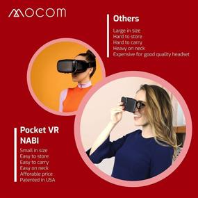 img 1 attached to 🔴 Pocket-Sized Portable Virtual Reality VR Glasses - Patented Headset with Travel Case, Foldable, for iPhone & Android - Red, Enjoy 360 VR Videos