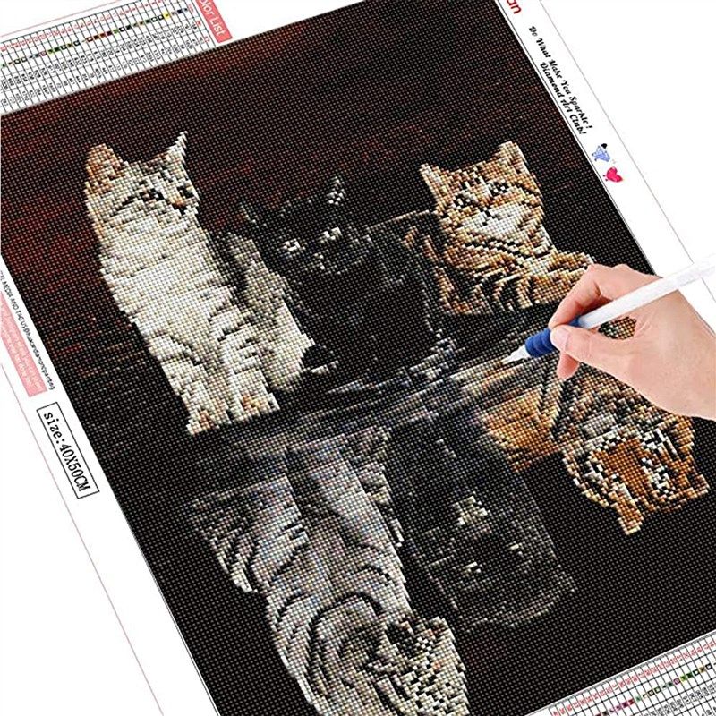 Huacan Diamond Painting Kits - DIY 5D Cat Tiger Full Square Drill