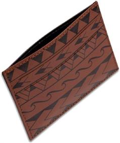 img 2 attached to 🌺 Authentic Polynesian Tattoo Leather Credit Holder - A Must-Have for Men's Accessories!