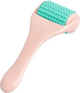 🌿 mint green silicone manual fascia muscle roller - portable cellulite massager for muscles relief, neck, arm, leg, back, body - deep tissue massage stick tool for effective results logo