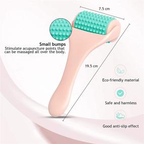 img 3 attached to 🌿 Mint Green Silicone Manual Fascia Muscle Roller - Portable Cellulite Massager for Muscles Relief, Neck, Arm, Leg, Back, Body - Deep Tissue Massage Stick Tool for Effective Results