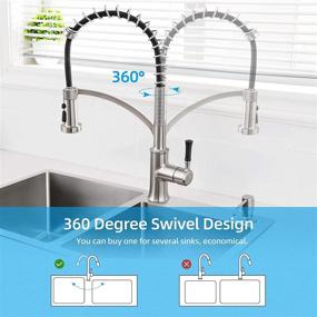 img 1 attached to 🚰 YITAHOME Brushed Nickel Kitchen Faucet with Pull Out Down Sprayer - Industrial Commercial Sink Faucet for Grifos De Cocina