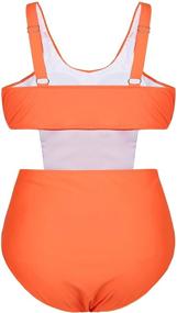 img 1 attached to 👙 YONYWA Plus Size Swimsuits: Sexy Tummy Control Bandage Swimwear for Women with High Waist - One-Piece