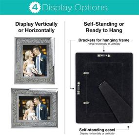 img 1 attached to 🖼️ EXCELLO GLOBAL PRODUCTS Sparkling Crystal Border Decorative Picture Frame, 8"x10" Photo Holder with Glass Mirror. Stand or Hang - Easel Included!