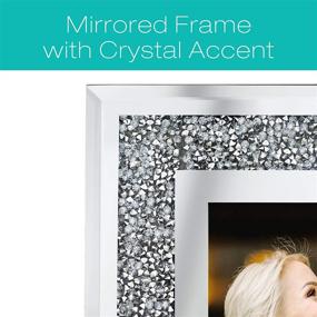 img 3 attached to 🖼️ EXCELLO GLOBAL PRODUCTS Sparkling Crystal Border Decorative Picture Frame, 8"x10" Photo Holder with Glass Mirror. Stand or Hang - Easel Included!