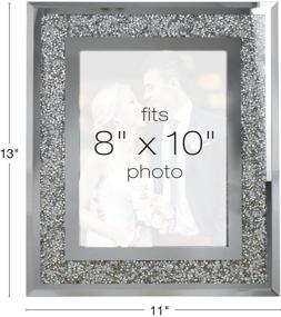 img 2 attached to 🖼️ EXCELLO GLOBAL PRODUCTS Sparkling Crystal Border Decorative Picture Frame, 8"x10" Photo Holder with Glass Mirror. Stand or Hang - Easel Included!