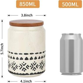 img 2 attached to Kopmath Ceramic Kitchen Canister, 29 FL OZ (850 ml), Starry-Sky Bohemian Style, Airtight Coffee Canister, Durable & Dishwasher Safe, Food Storage Jar for Coffee Grounds, Sugar, Tea, Spices, Nuts, and Candies - 1 Piece