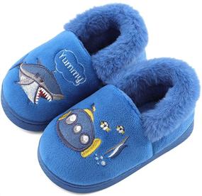 img 4 attached to 👣 Durable Cartoon Toddler Slippers: Cute Boys' Shoes for Cozy Indoor Adventures