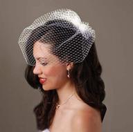 seo-optimized cream colored david tutera birdcage veil with comb - length: 18 inches logo